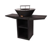 Barbacoa de 60cm de diametro con plancha de acero y grill. cajón recoge cenizas y funda protectora