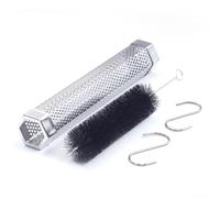 Barbacoa de acero inoxidable, tubo de madera de pellets de 12 pulgadas, tubo hexagonal, difusión uniforme del humo, diseño resistente a la corrosión, para parrilla eléctrica de carbón de gas (tubo