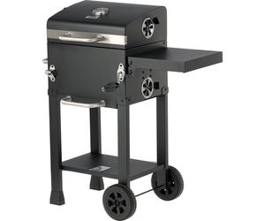 Barbacoa de carbón con tapa y parrilla ajustable, de 39,5 x 29,5 cm