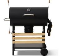 Barbacoa de carbón COOKING BOX MIKE EVOLUTION, 115x66x106 cm, con 2 rejillas de acero cromado, superficie de cocción de 71x35 cm, color