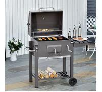 Barbacoa De Carbón De Acero Inoxidable Metal 115x56x108 Cm - Outsunny