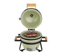 Cecotec Barbacoa de carbón DragonFire 3200 Kamado cerámica Ø 32 cm, termómetro y ruedas