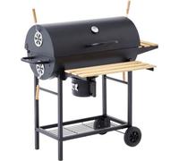 Barbacoa de carbón MIKE, 115x66x106 cm, con 2 rejillas de acero cromado, superficie de cocción de 71x35 cm, color
