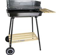 Barbacoa de carbón para jardín con estantes y ruedas, modelo MG905