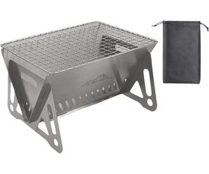 Barbacoa de carbón plegable con bolsa de transporte – Barbacoa de carbón de acero inoxidable – Barbacoa portátil – Barbacoa plegable para camping – Barbacoa de carbón para exteriores
