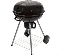 Barbacoa de Carbón Portátil con Tapa y Termómetro, 57x57x86 Cm, Negro