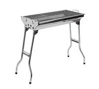 Barbacoa de Carbón Portátil, Parrilla de Acero Inoxidable Plegable, Barbacoa Carbon XXL con Sartén Antiadherente para Jardín, Terraza, Picnic, Camping (73 * 33.5 * 70cm)