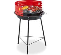Barbacoa de Carbón Portátil Redonda de 33 cm de Diámetro y 53 cm de Altura - Diseño Compacto y Ligero con Parrilla de Acero, Ideal para Jardín, Terraza, Camping y Picnic