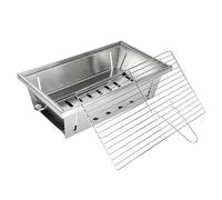 Barbacoa de carbón resistente al calor de acero inoxidable Utensilios de | Exterior para pesca, senderismo, balcón, jardín, terraza, pícnic, fiesta