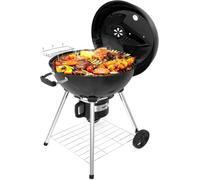 Barbacoa de carbón TEENO con tapa, parrilla redonda de gran tamaño (XXL), cenicero, orificio de ventilación ajustable, barbacoa esférica, dimensiones: 83 cm x 71 cm x 105,5 cm – Ideal para el jardín