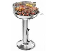 Barbacoa de carbón tipo 2 - Acabado cromado - Parrilla de columna para jardín y parque