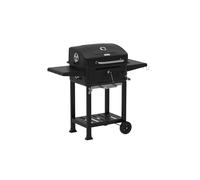Barbacoa de carbón vegetal XXL con tapa, gran superficie, carro ajustable, bandeja de carbón y cenizas, termómetro, ventilación para jardín