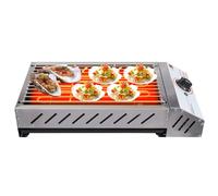 Barbacoa de gas para camping, 2,5 kW, parrilla eléctrica portátil de mesa con botón controlado por temperatura 50-300 °C, gran área de barbacoa, barbacoa para balcón, interior y exterior