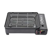 Barbacoa de gas para camping pequeña barbacoa portátil de mesa exterior | Juego de cocina de gas con depósito de grasa y maletín de almacenamiento para camping, viajes, trekking, 41,5 x 28 x 11 cm