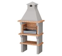 Barbacoa de obra Benguela (Gris/Ladrillo, An x Pr x Al: 90 x 60 x 217 cm, Superficie parrilla: 60 x 38 cm, Sin fregadero)