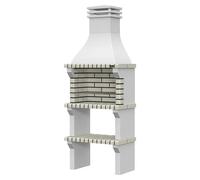 Barbacoa de obra Faro (An x Pr x Al: 80 x 47 x 210 cm, Superficie parrilla: 62 x 38 cm, Blanco)