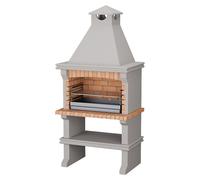 Barbacoa de obra Ibiza (Gris/Ladrillo, An x Pr x Al: 110 x 73 x 235 cm, Superficie parrilla: 80 x 46 cm, Sin fregadero)