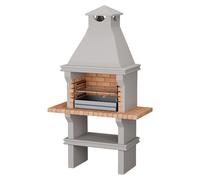 Barbacoa de obra Ibiza (Gris/Ladrillo, An x Pr x Al: 127 x 60 x 219 cm, Superficie parrilla: 60 x 38 cm, Sin fregadero)
