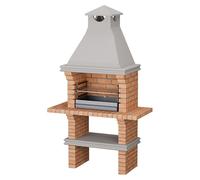 Barbacoa de obra Luanda (Gris/Ladrillo, An x Pr x Al: 127 x 60 x 219 cm, Superficie parrilla: 60 x 38 cm, Sin fregadero)