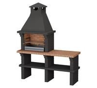 Barbacoa de obra Monaco (Gris, An x Pr x Al: 168 x 60 x 217 cm, Superficie parrilla: 60 x 38 cm, Sin fregadero)