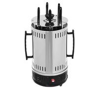 Barbacoa eléctrica con motor, pincho vertical con 5 brochetas de 1000 W, parrilla de kebab de acero inoxidable, bandeja de recogida de grasa, bandeja de recogida de grasa (SW-5: 5 pinchos)