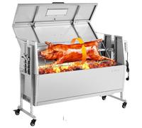 Barbacoa giratoria VEVOR, 38W, para asar carne de cerdo y cordero al aire libre, barbacoa de carbón con pincho giratorio, capacidad de 60 kg y 7 niveles de altura, kit de barbacoa eléctrica de acero i