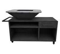 Barbacoa grande con mueble y plancha acero 160x80x100cm