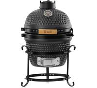 Barbacoa Kamado BBQ-Toro, parrilla de carbón, diámetro 32 cm, modelo "HAIIRO", color gris mate, con acabado texturizado tipo "bubble"