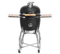 Barbacoa Kamado de cerámica, tamaño grande - Superficie de cocción de 49 cm - Barbacoa de carbón