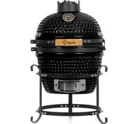 Barbacoa Kamado "HAIIRO" de carbón, con parrilla y termómetro, de 32 cm de diámetro, color