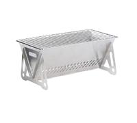 Barbacoa mini plegable en acero inoxidable y parrilla cromada 28x16x12cm 12 cm