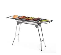 Barbacoa plegable de acero inoxidable para carbón exelq innovagoods
