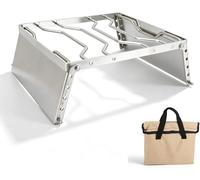 Barbacoa plegable para fogata, fabricada en acero inoxidable, con una capacidad de carga de 10 kg, ideal como parrilla portátil para uso en exteriores y camping
