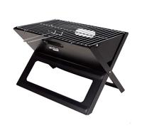 Aktive Barbacoa portátil plegable de carbón de acero rectangular 45x29x30 cm negra, con asa