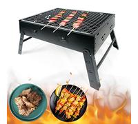 Barbacoa Plegable Portátil Sobremesa 39x27x22.5cm - Parrilla de Carbón BBQ de Acero al Aire Libre, Picnic y Camping