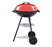 Barbacoa portátil de carbón con ruedas rojo/negro Ø44 cm Red/black 75.00
