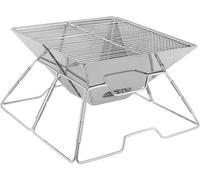 Barbacoa portátil de carbón para picnics y camping, con bolsa de transporte y compartimento de almacenamiento