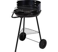 Barbacoa Portátil Negro Con Ruedas Parrilla de Jardín a Carbón Vegetal Pie