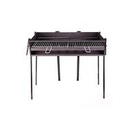 BARBACOA RECTANGULAR LEÑA Y CARBÓN 80 X 40 CENTÍMETROS CON SOPORTE PARA PAELLERA IDEAL PARA CAMPING Y PLAYA