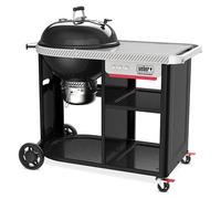 Barbacoa redonda con tapa Premium (Diámetro de la superficie de la parrilla: 57 cm, Negro)