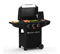 Barbecook Barbacoa de gas Luca 312 negra con gabinete y quemador lateral, negra, 133.4x60.3x112.3cm