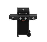 Barbecook Barbacoa de gas Siesta 210 Graphite con mesa lateral fija, 2 quemadores y quemador lateral, rejillas de hierro fundido esmaltado, 112x56x118cm