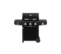 Barbecook Barbacoa de gas Siesta 310 Graphite con mesa lateral fija, 3 quemadores y quemador lateral, rejillas de hierro fundido esmaltado, 124x56x118cm