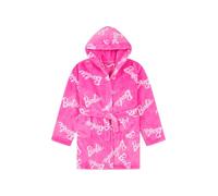 Barbie Albornoz de forro polar rosa con capucha para niñas, rosa, 8-9 años
