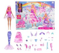 Barbie Calendario de Adviento JFL66 – Muñeca convertible y 24 accesorios sorpresa(unicornio, mascotas)