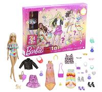 Barbie Day to Night Calendario de adviento de Navidad Muñeca con 24 accesorios sorpresa, ideal para regalo (Mattel GXD64)