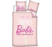Barbie Unstoppable Rosa Poliéster Funda para Edredón Y Almohada Individual (US
