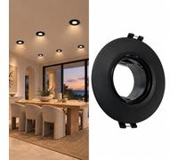 BARCELONA LED Aro Downlight GU10/MR16 Bajo UGR, Corte Ø60 mm, Negro | Empotrable De Techo, Acabado Negro, Formato Circular Ø90x35 mm, Para Oficinas, Tiendas, Viviendas Y Zonas De Trabajo