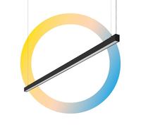 BARCELONA LED Luminaria Lineal CCT 60W 180cm Negro Suspensión Y Superficie | Aluminio, 5100 lm, 3000K/4000K/5000K, UGR Inferior A 19, CRI Superior A 80, Potencia Ajustable, Kit Incluido