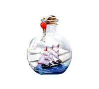 Barco de Vela en Botellas de Corcho de Cristal de Botella de Deseos, Decoración de Botella de Deriva, Barco de Batalla Náutico, Regalo de Barco de Vela Hecho a Mano para Decoración de(grande)